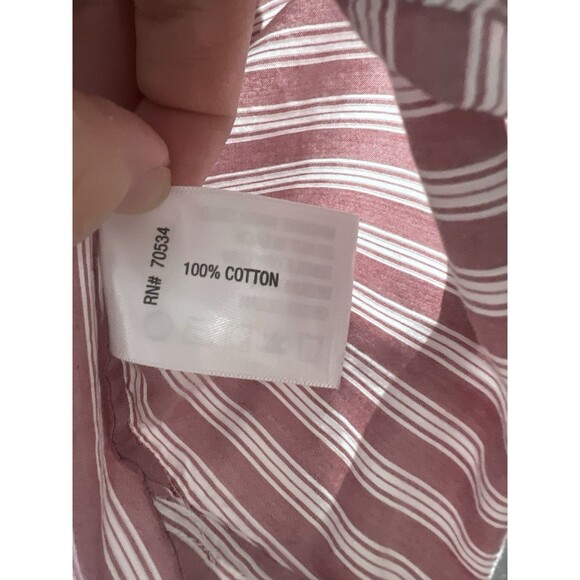 Orvis Women’s Small Dusty Rose Striped Shirt Leather Trim Long Sleeve Button Up - Picture 6 of 15